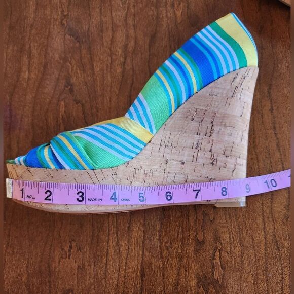 Nine West Wedge Peep Toe Sandals Size 9 - Picture 5 of 8